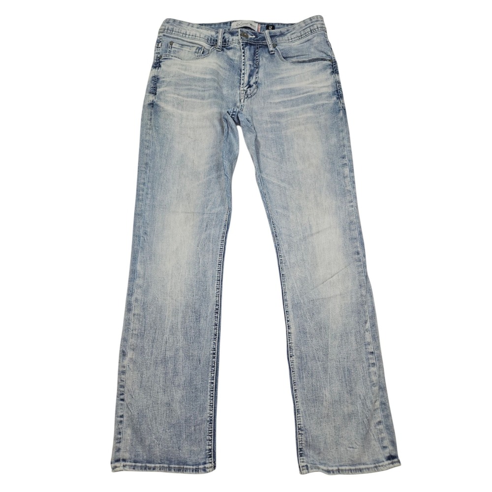 Departwest Seeker Straight Leg Jeans Light Wash Distressed Sz 32W 30S